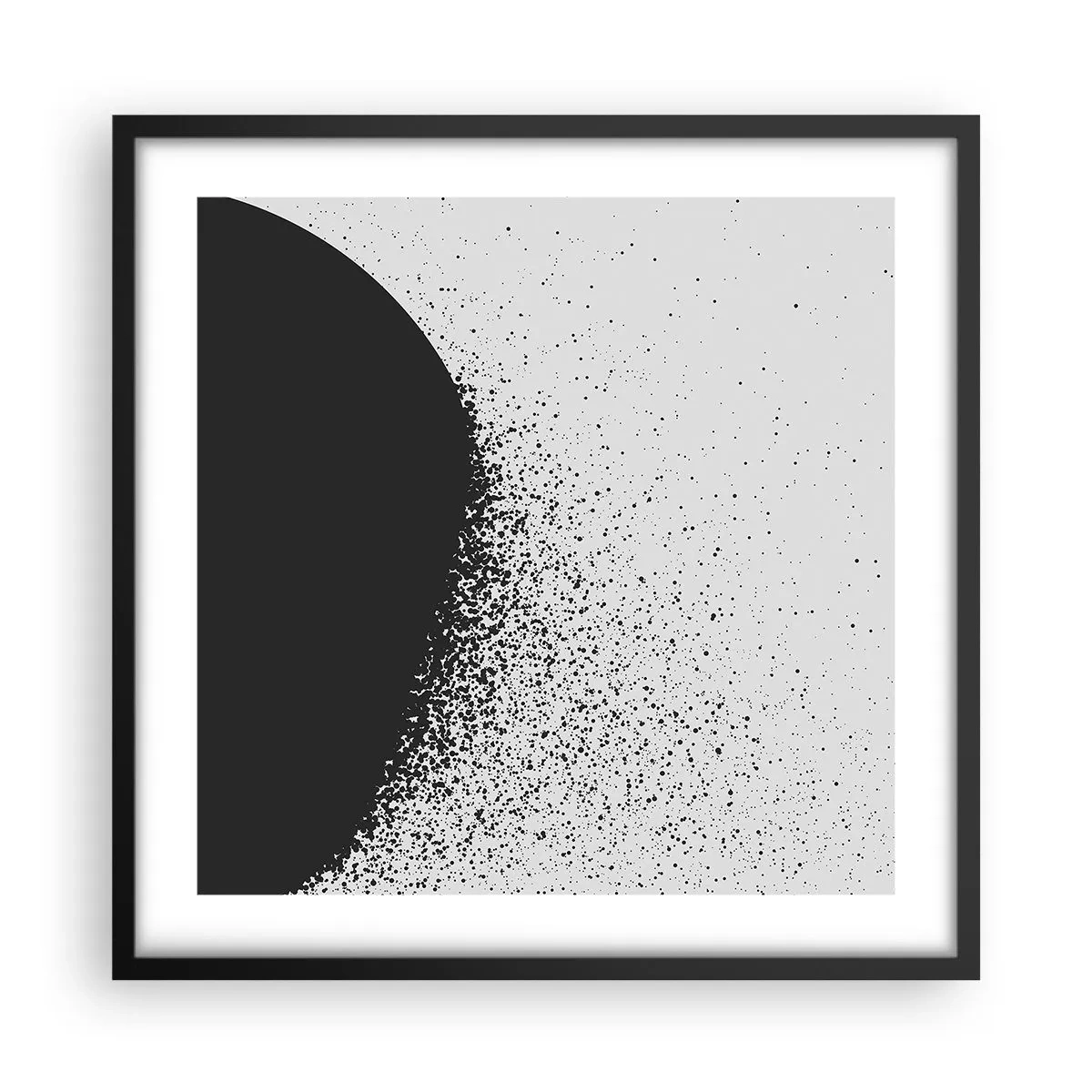 Poster în ramă neagră - Mișcarea particulelor - 50x50 cm