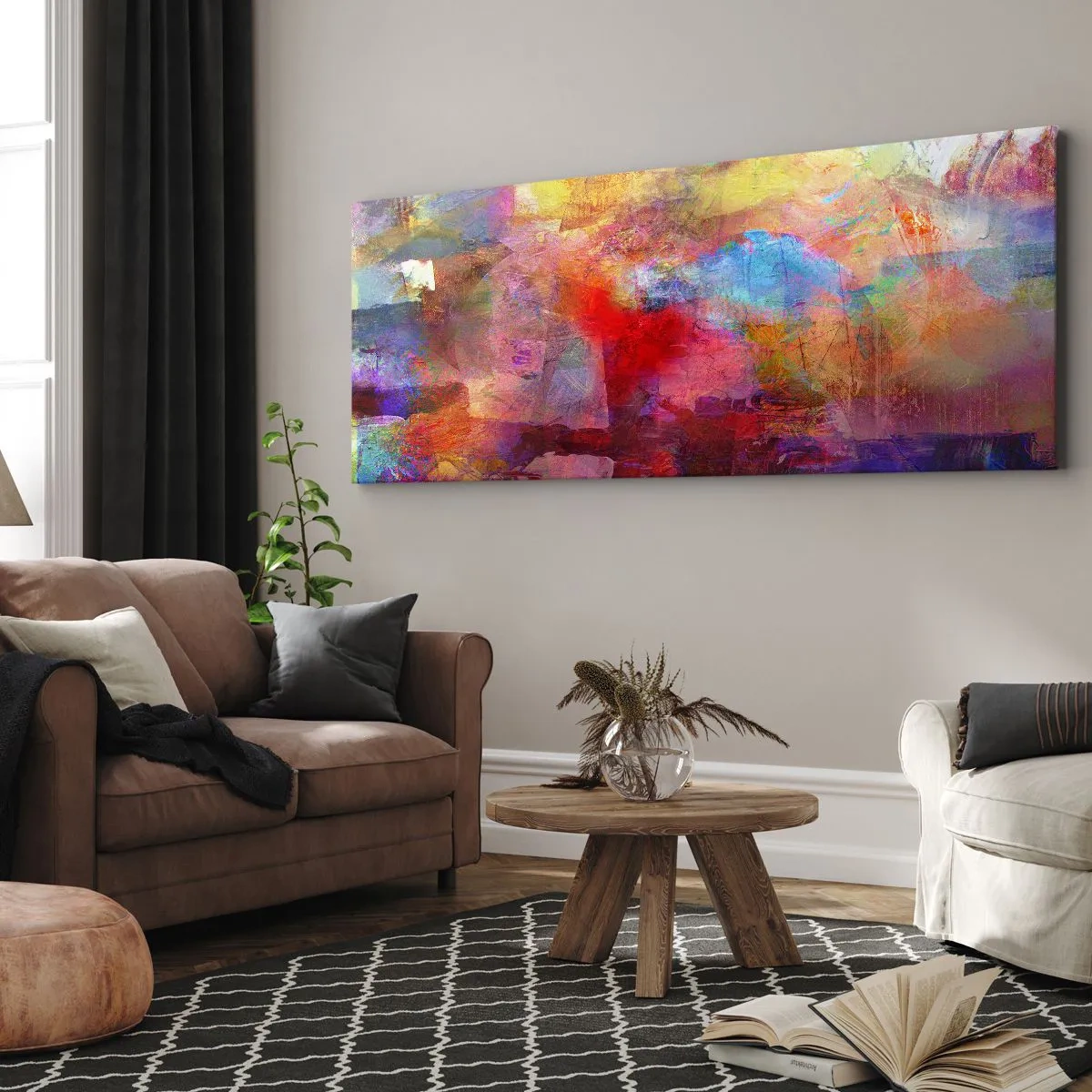 Tablou pe pânză - O privire în interiorul curcubeului - 100x40 cm