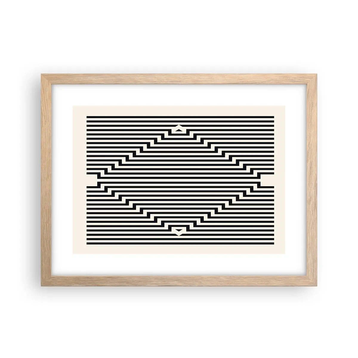 Poster în ramă de stejar deschis - Iluzie geometrică - 40x30 cm