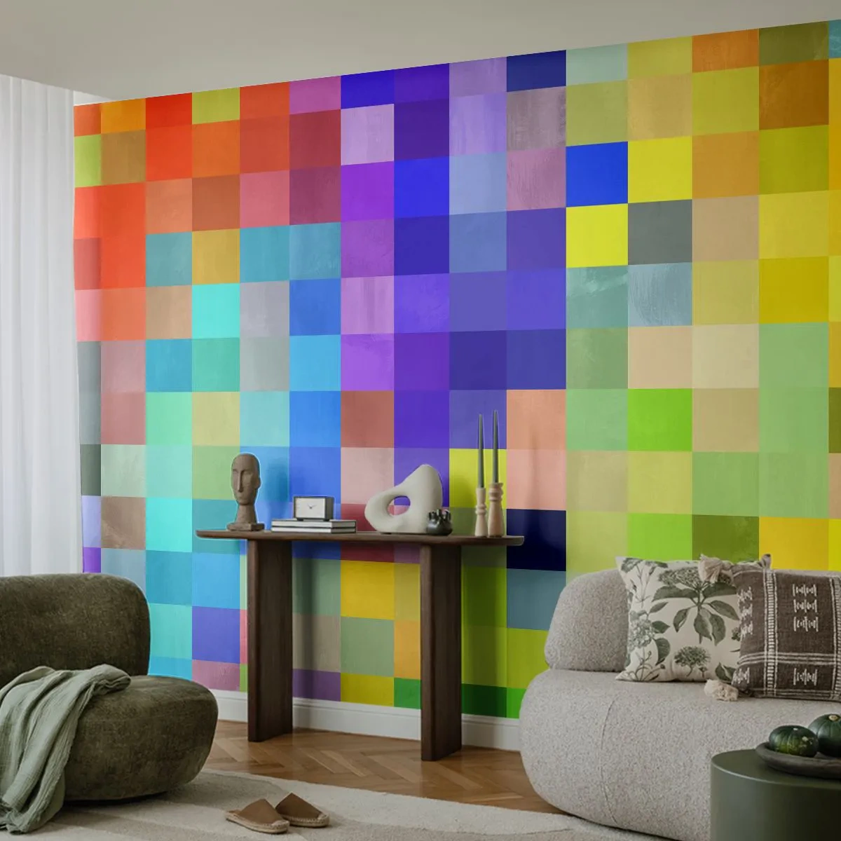 Tapet Premium Sand - Fiecare diferit, toate sunt egale - Abstracția, Pătrate, Bucată - 100x70 cm