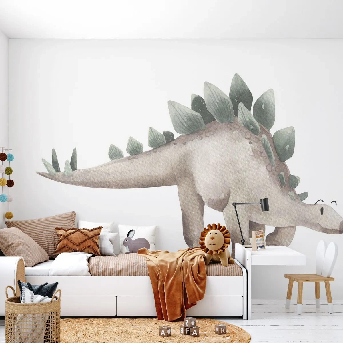 Tapet Standard Eco - Prietenul tău - Dinozaur, Pentru copii, Stegozaur - 350x256 cm