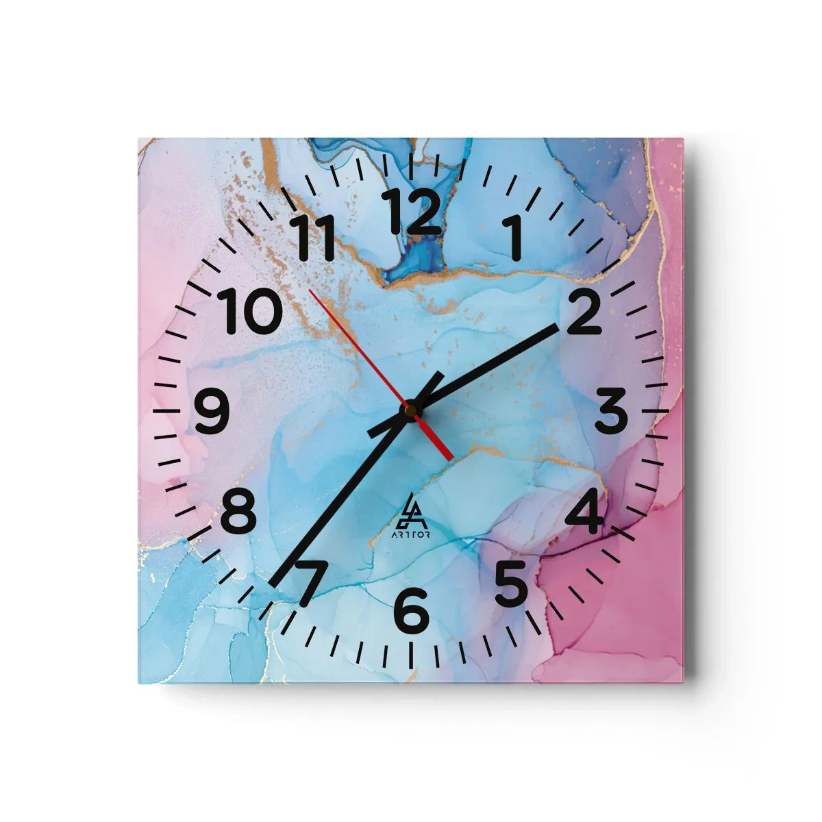 Ceas de perete - Ceas pe sticlă - Întâlnire și întrepătrundere - 30x30 cm