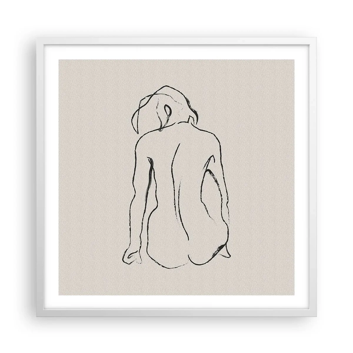 Poster în ramă albă - Nud de fată - 60x60 cm