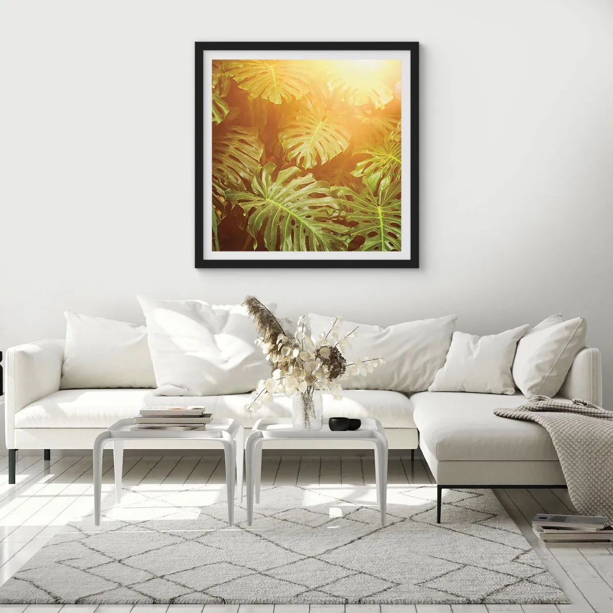 Poster în ramă neagră - Poftiți în verde - 60x60 cm