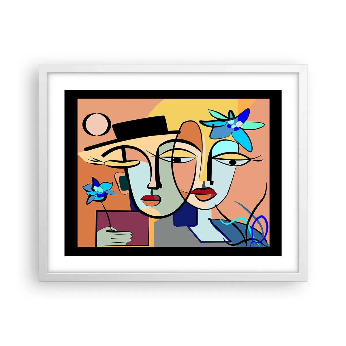 Poster în ramă albă - Întâlnire cu Picasso - 50x40 cm