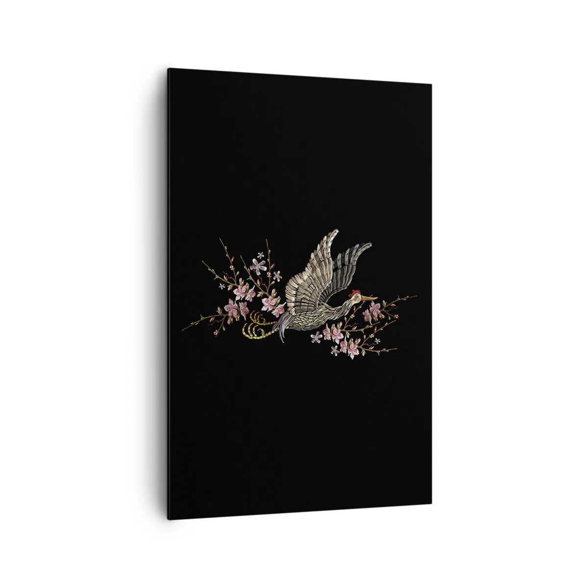 Tablou pe pânză - Pasăre exotică brodată - 80x120 cm