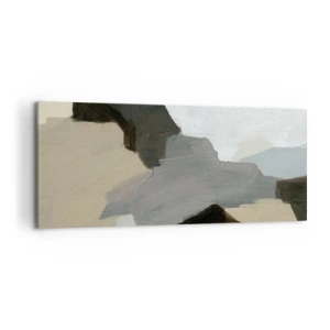 Tablou pe pânză - Abstracție: despărțirile griului - 100x40 cm