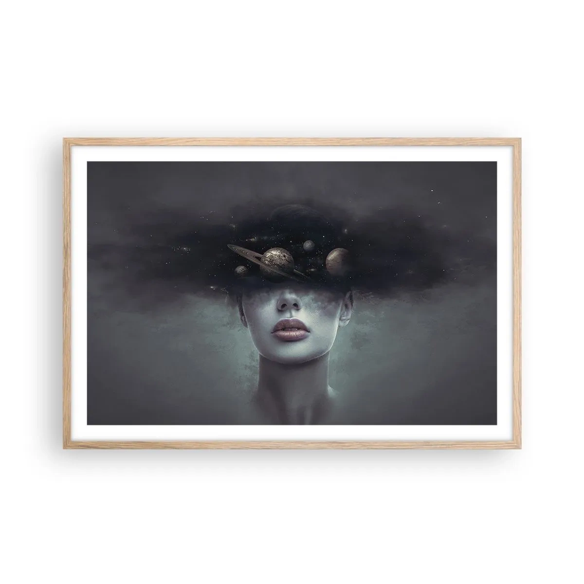Poster în ramă de stejar deschis - Și planetele o iau razna... - 91x61 cm