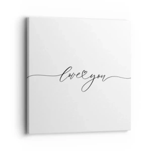 Tablou pe pânză - Negru pe alb - 40x40 cm