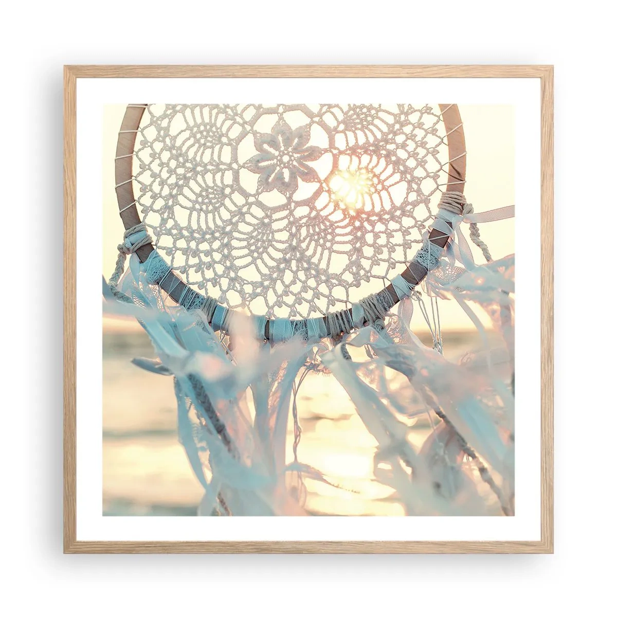 Poster în ramă de stejar deschis - Totem de dantelă - 60x60 cm