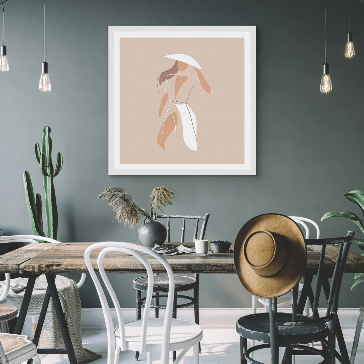 Poster în ramă albă - Moda este distractivă - 60x60 cm