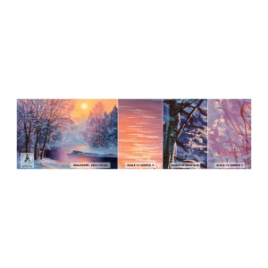 Mostră tapet autocolant Deluxe Sticker - Culorile iernii - Peisaj, Râu, pădure - 100x30 cm