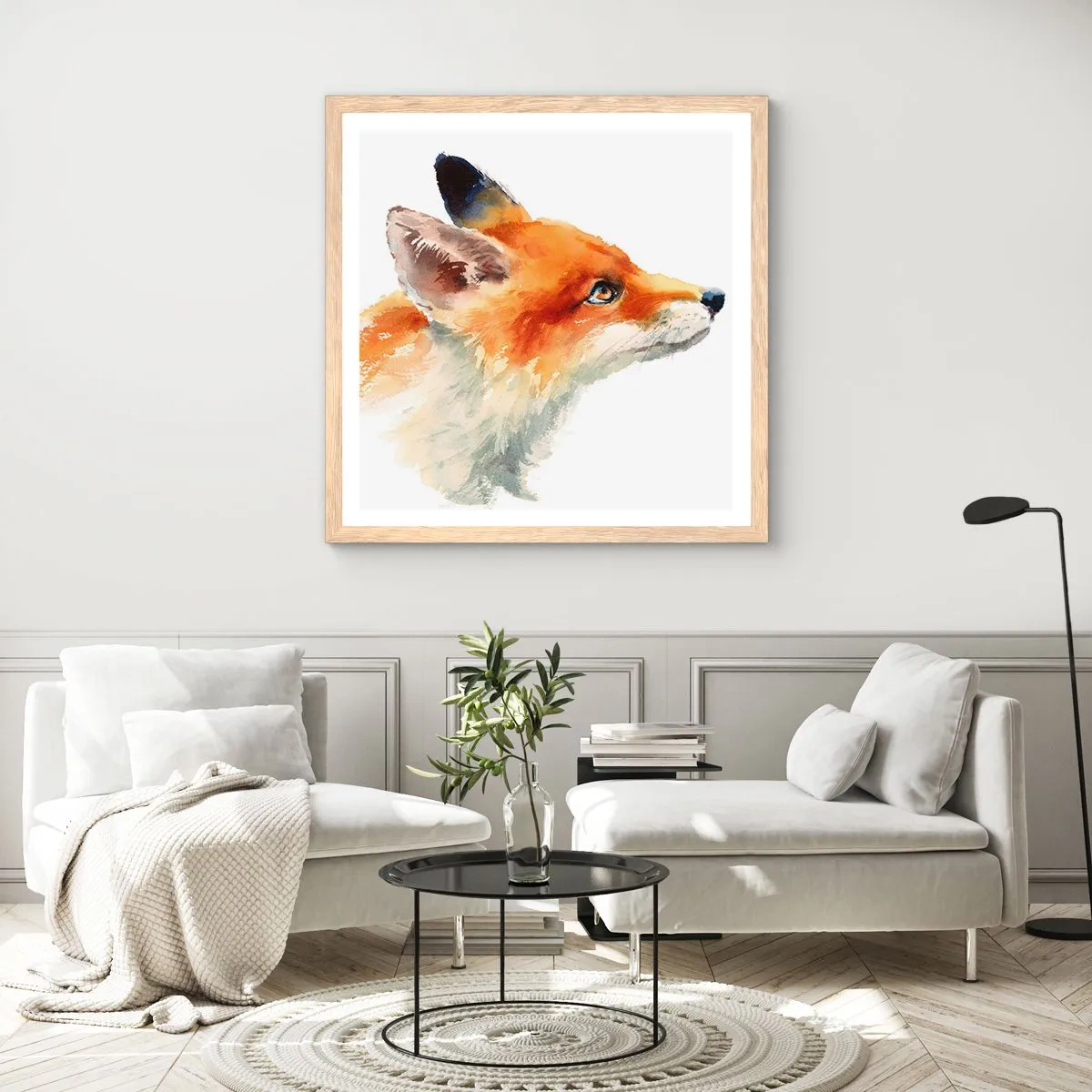 Poster în ramă de stejar deschis - Nu poți fi niciodată prea atent - 30x30 cm