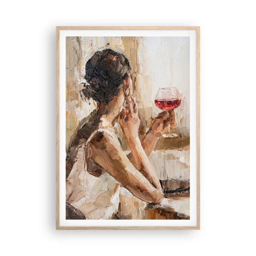Poster în ramă de stejar deschis - Gustul unui moment bun - 70x100 cm