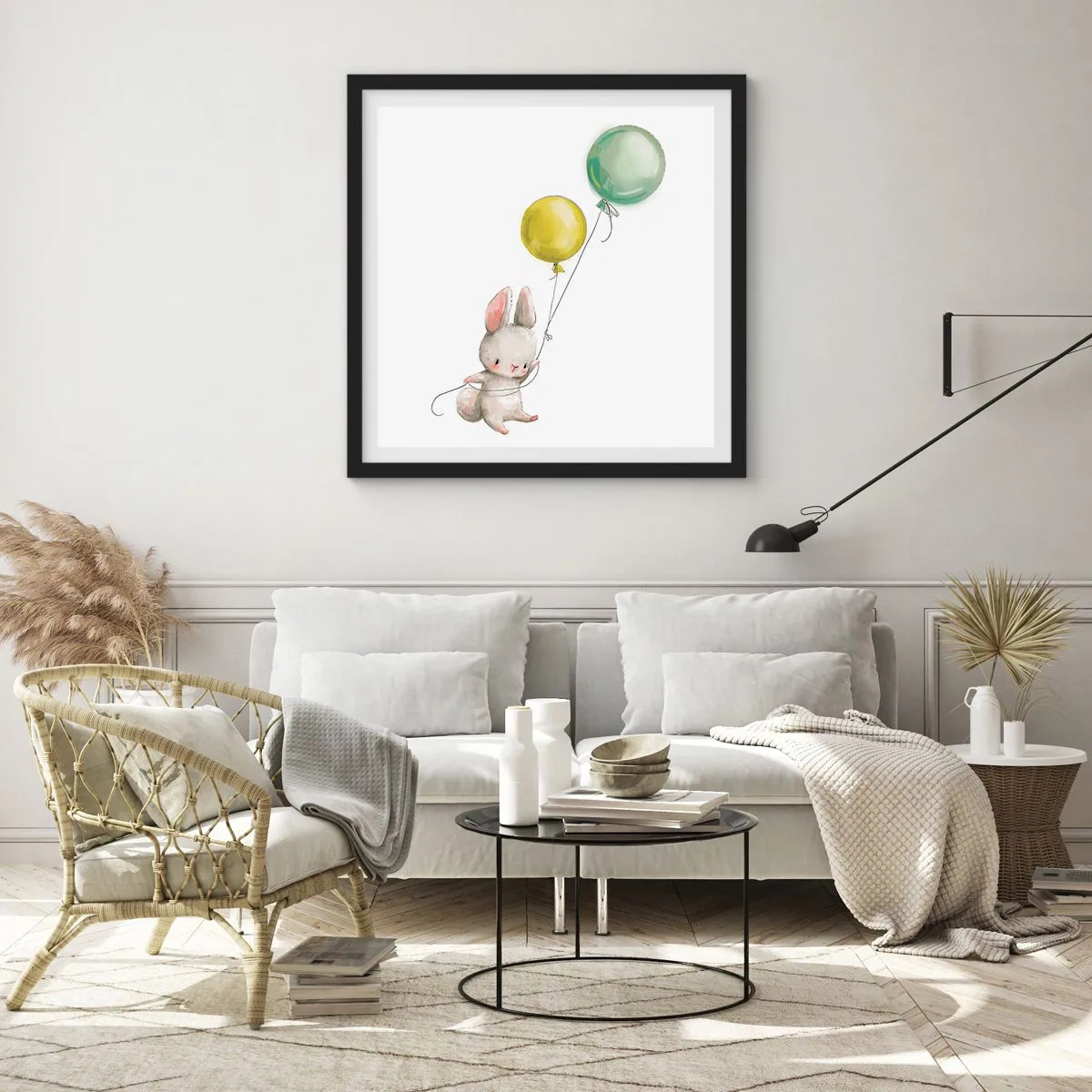 Poster în ramă neagră - Voi zbura și eu! - 60x60 cm