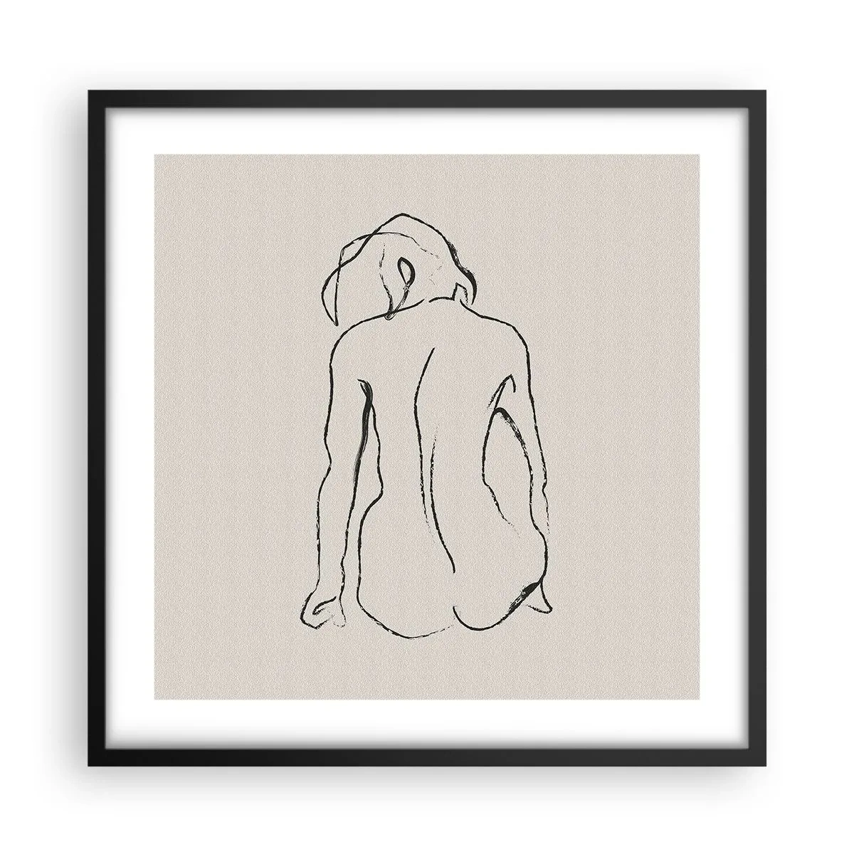 Poster în ramă neagră - Nud de fată - 50x50 cm