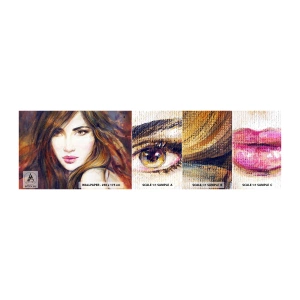 Mostră tapet autocolant Deluxe Sticker - Un bănuț pentru gândurile tale - Chipul de femeie, Portretul unei femei, Păr - 100x30 cm