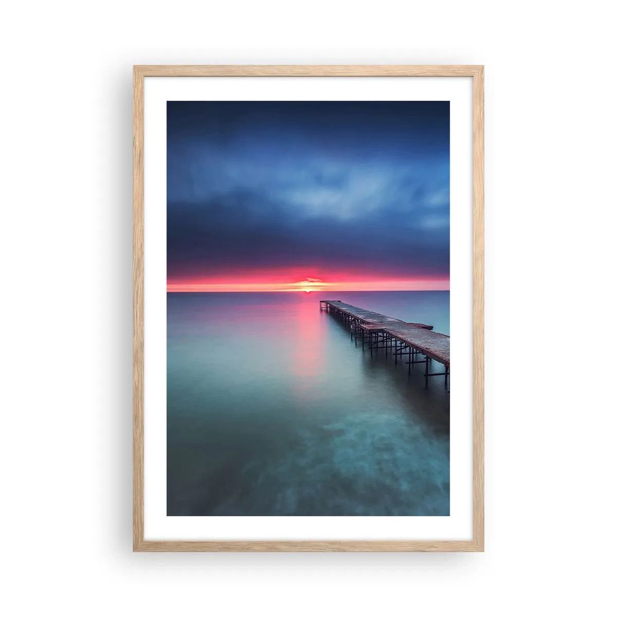 Poster în ramă de stejar deschis - Între cer și pământ - 50x70 cm