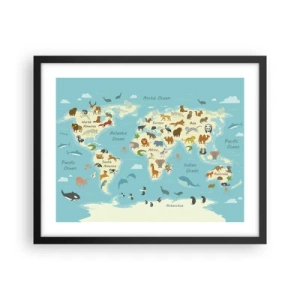 Poster în ramă neagră - Vecini buni - 50x40 cm