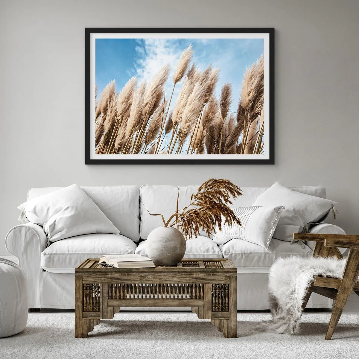 Poster în ramă neagră - Mângâiere însorită și vântoasă - 70x50 cm