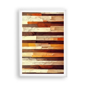 Poster în ramă albă - Imnul copacilor din pădure - 70x100 cm