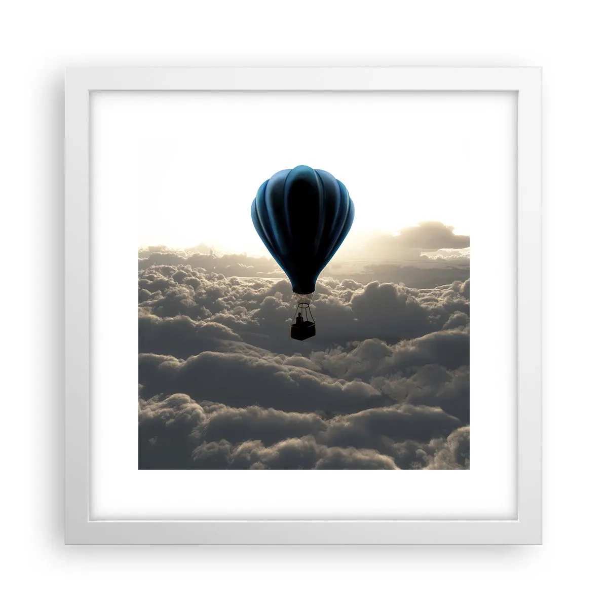 Poster în ramă albă - Rătăcitor deasupra norilor - 30x30 cm