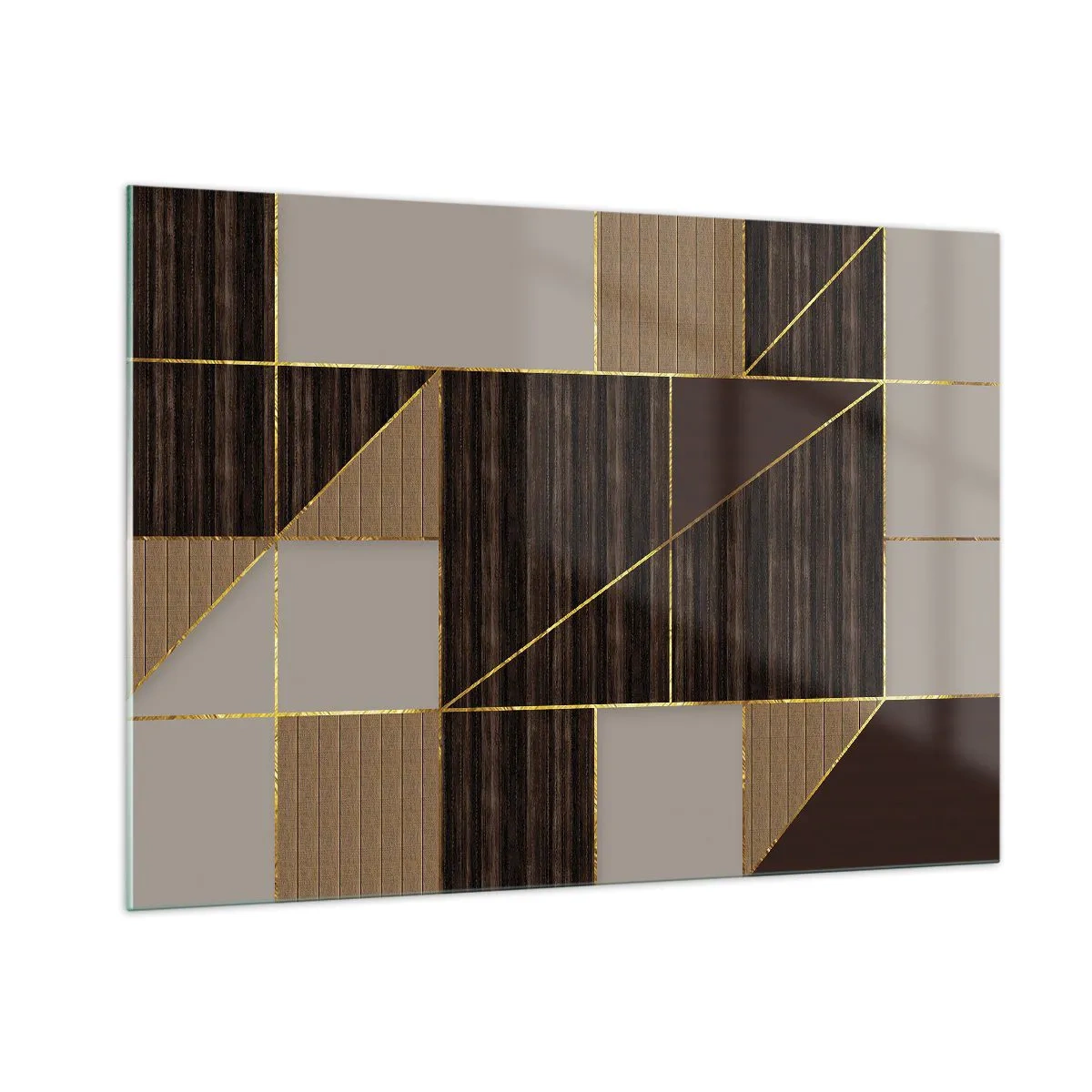 Tablou pe sticlă - Un mozaic de maro și auriu - 100x70 cm