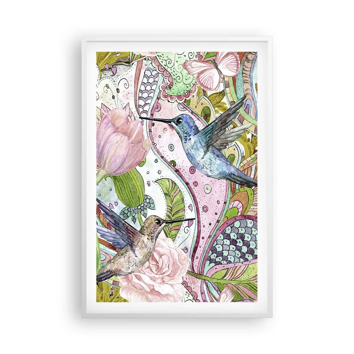 Poster în ramă albă - Încurcat în viță de vie - 61x91 cm
