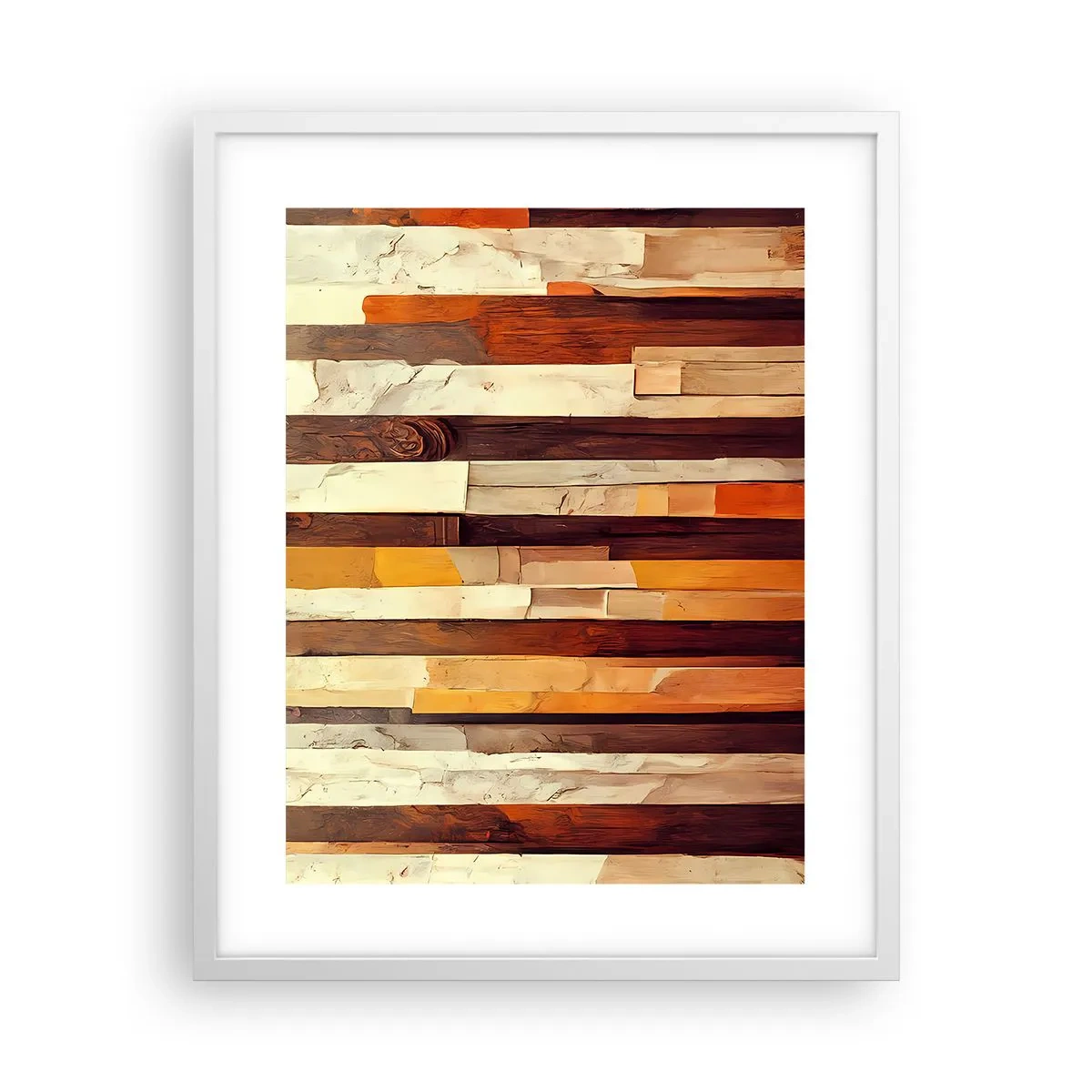 Poster în ramă albă - Imnul copacilor din pădure - 40x50 cm