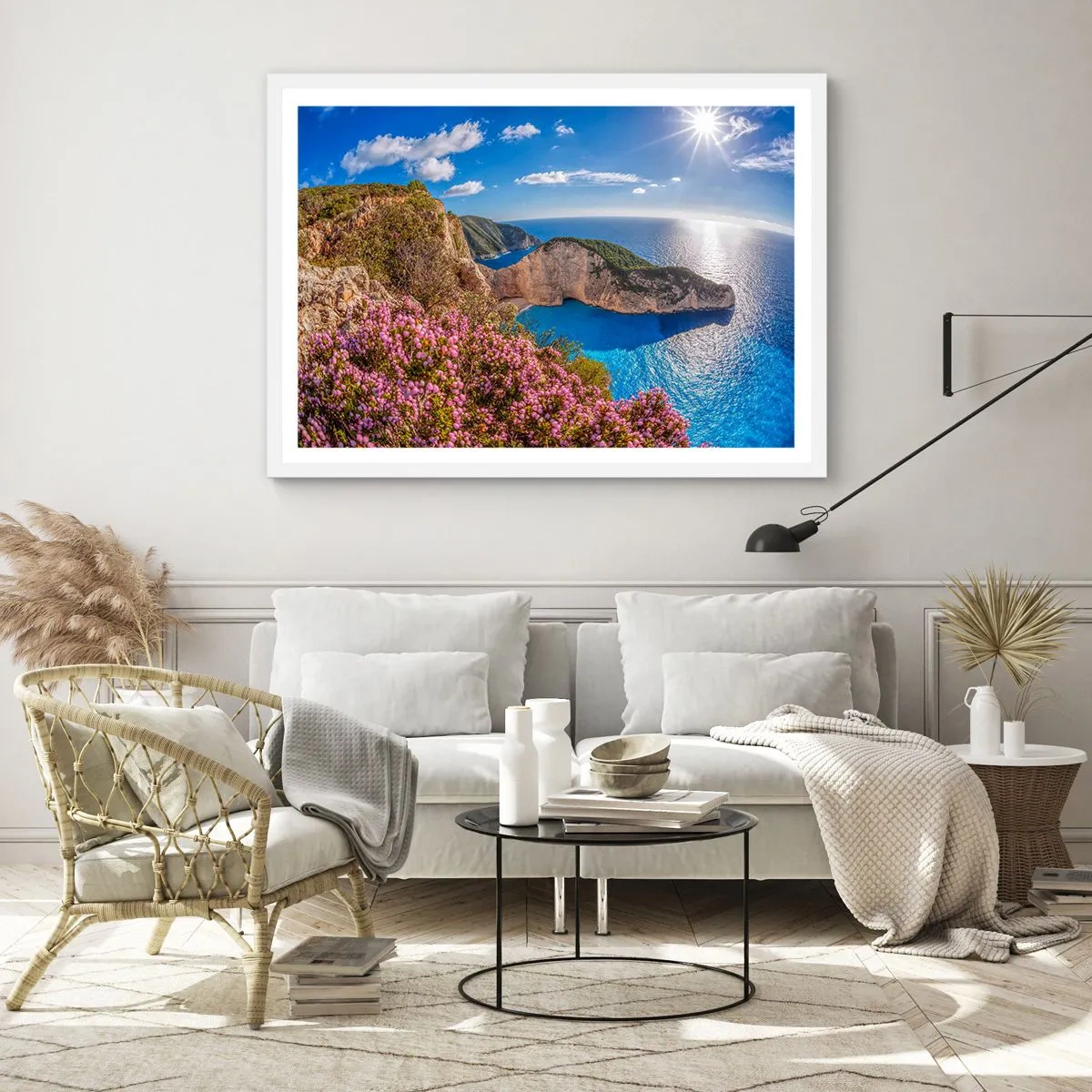 Poster în ramă albă - Marea mea vacanță grecească - 50x40 cm