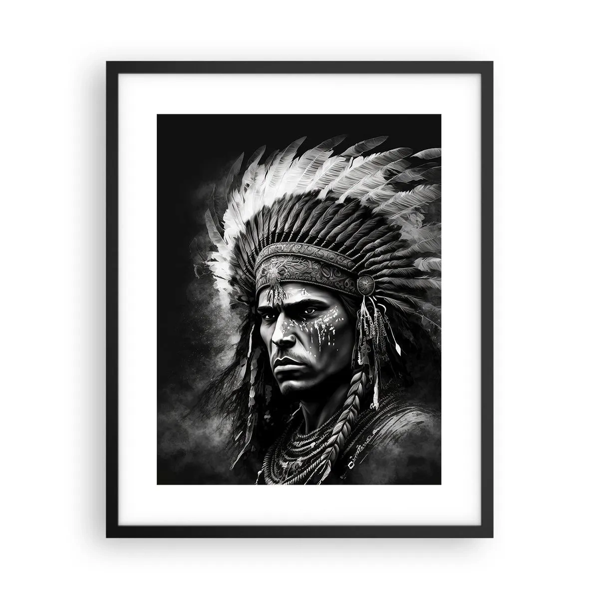 Poster în ramă neagră - Conducător și luptător - 40x50 cm