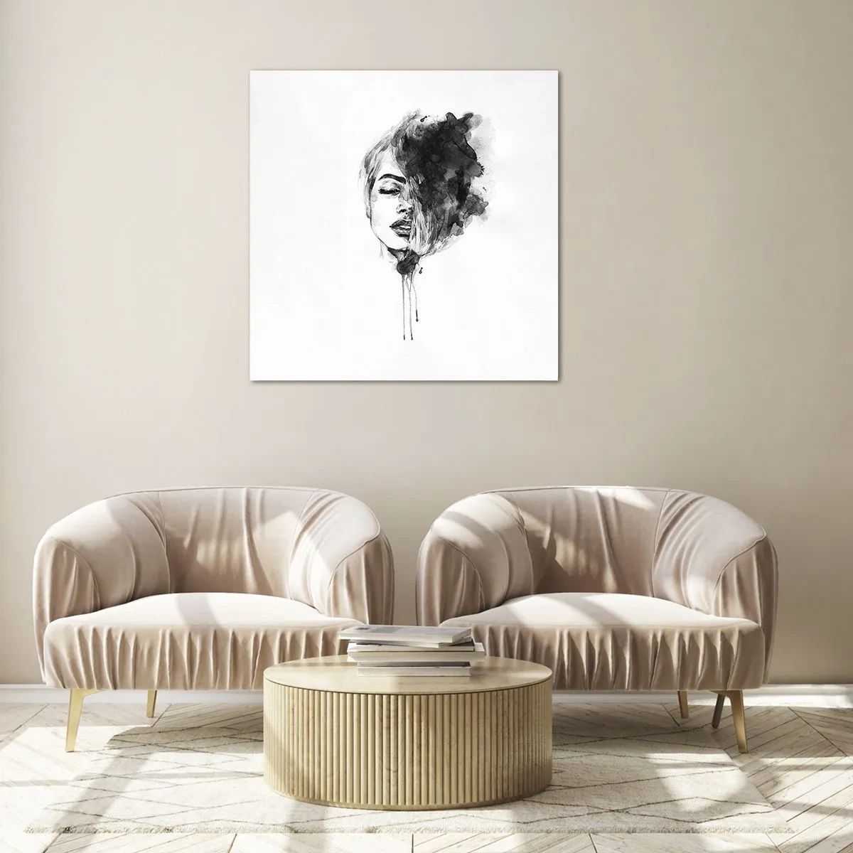 Tablou pe sticlă - La ce visează frumoasa - 50x50 cm