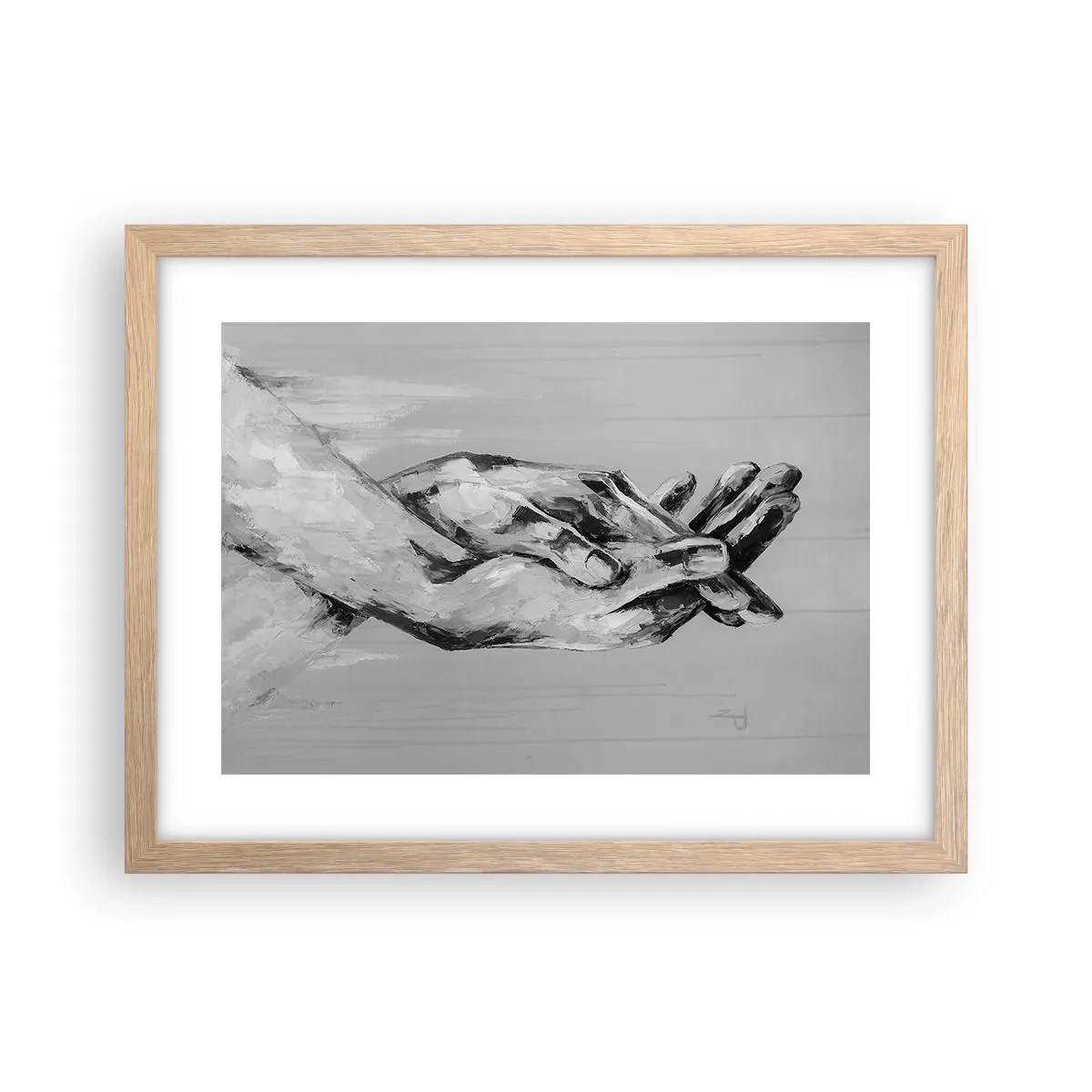 Poster în ramă de stejar deschis - Începutul... - 40x30 cm