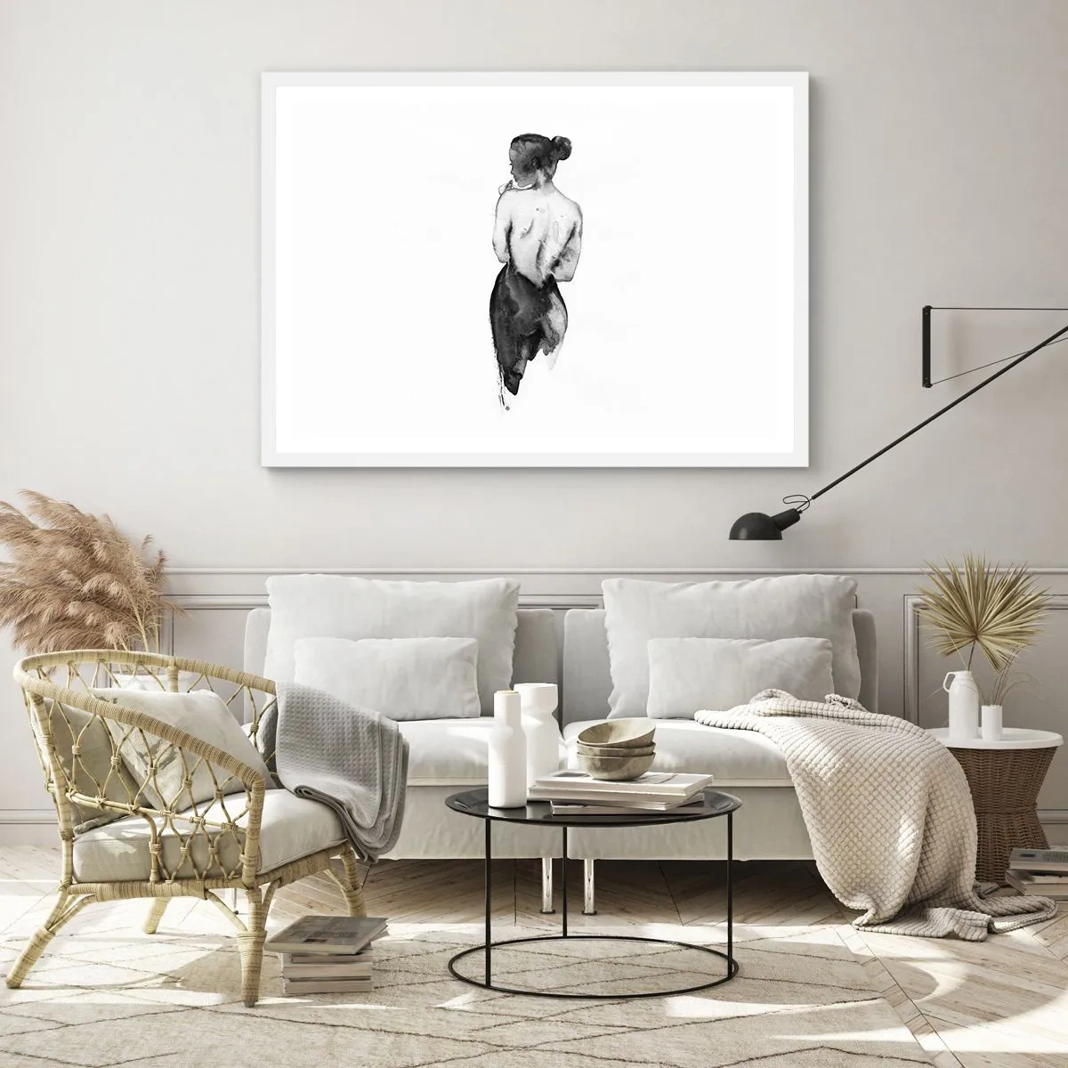 Poster în ramă albă - Cu ea lumea dispare - 91x61 cm