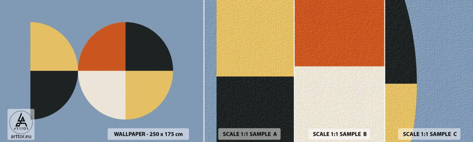 Mostră tapet autocolant Deluxe Sticker - Uită-te și numără - Abstracția, Grafică, Artă Modernă - 100x30 cm