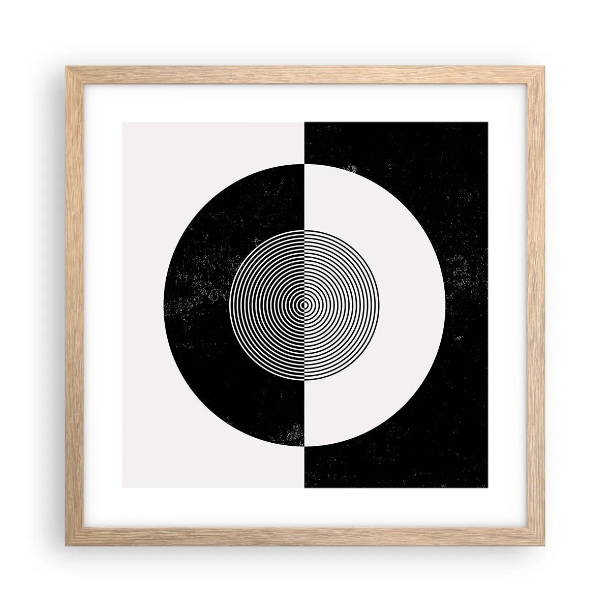 Poster în ramă de stejar deschis - Armonie în alb și negru - 40x40 cm