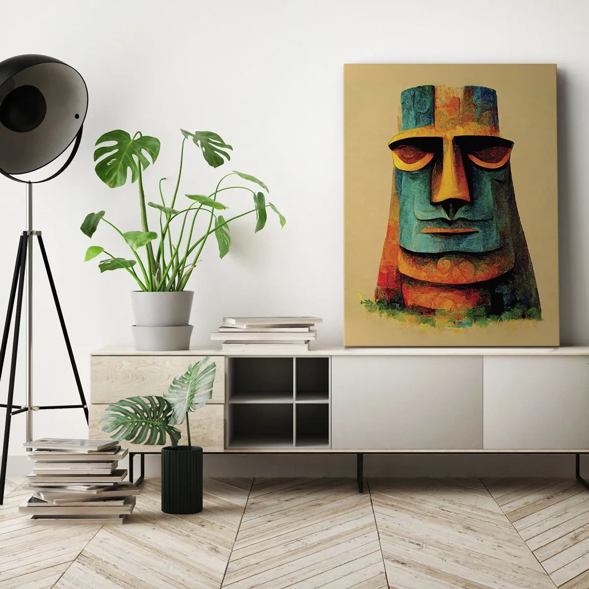 Tablou pe pânză - Statuie, dar simpatică - 50x70 cm