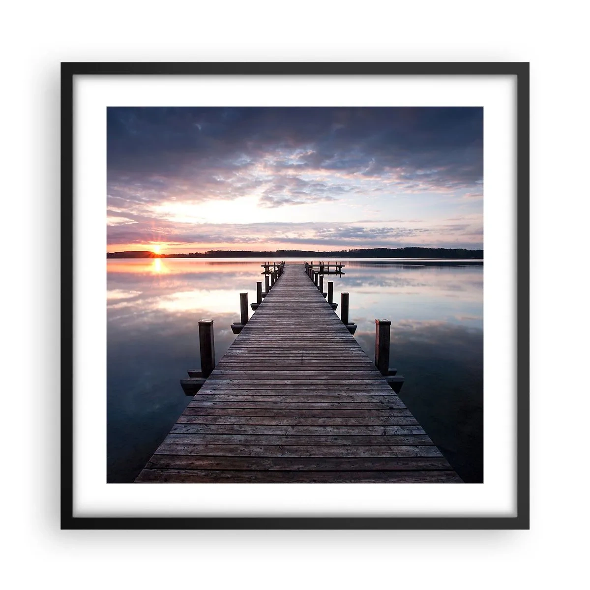 Poster în ramă neagră - Granița tăcută dintre zi și noapte - 50x50 cm