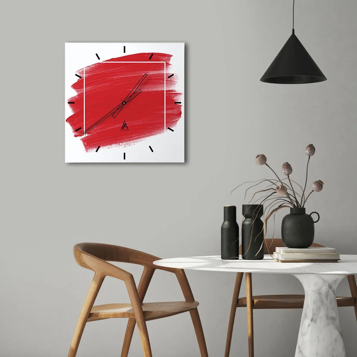 Ceas de perete - Ceas pe sticlă - În afara cadrului - 40x40 cm