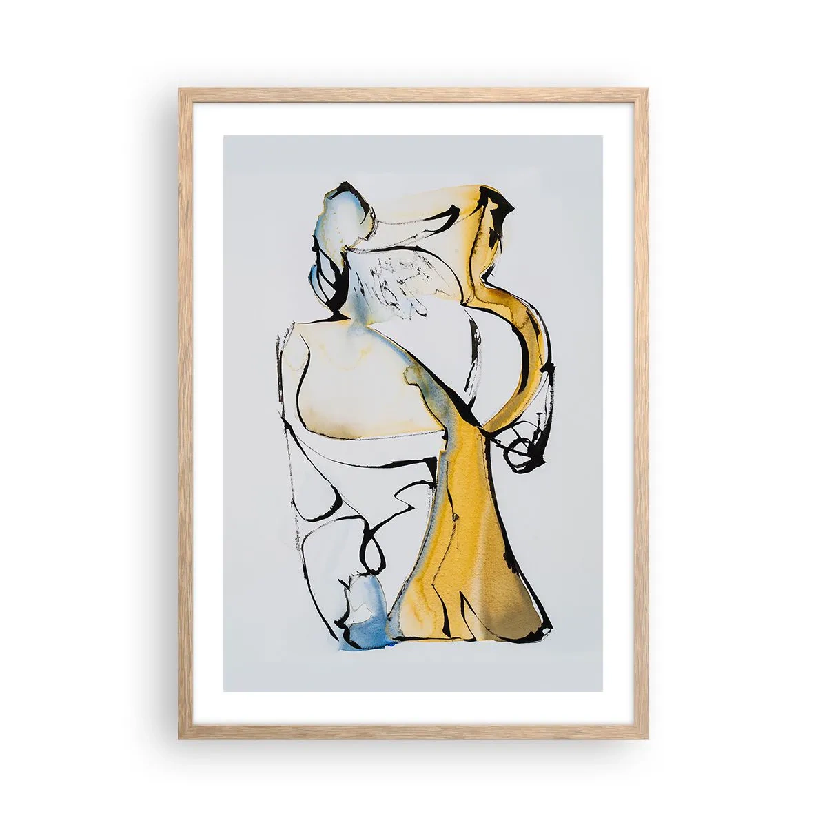 Poster în ramă de stejar deschis - Abstracție de sticlă - 50x70 cm