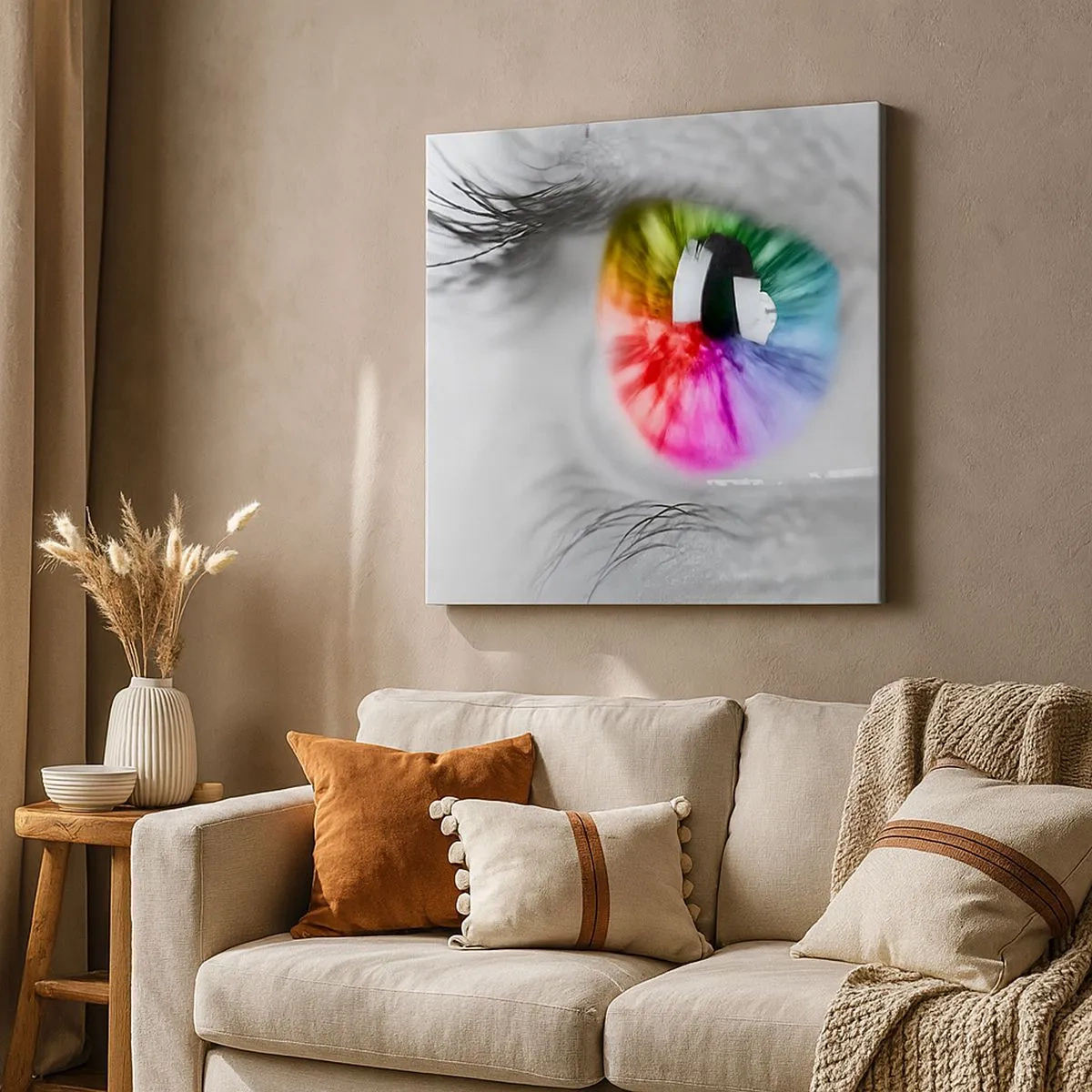 Tablou pe pânză - Priviți lumea în culori - 30x30 cm