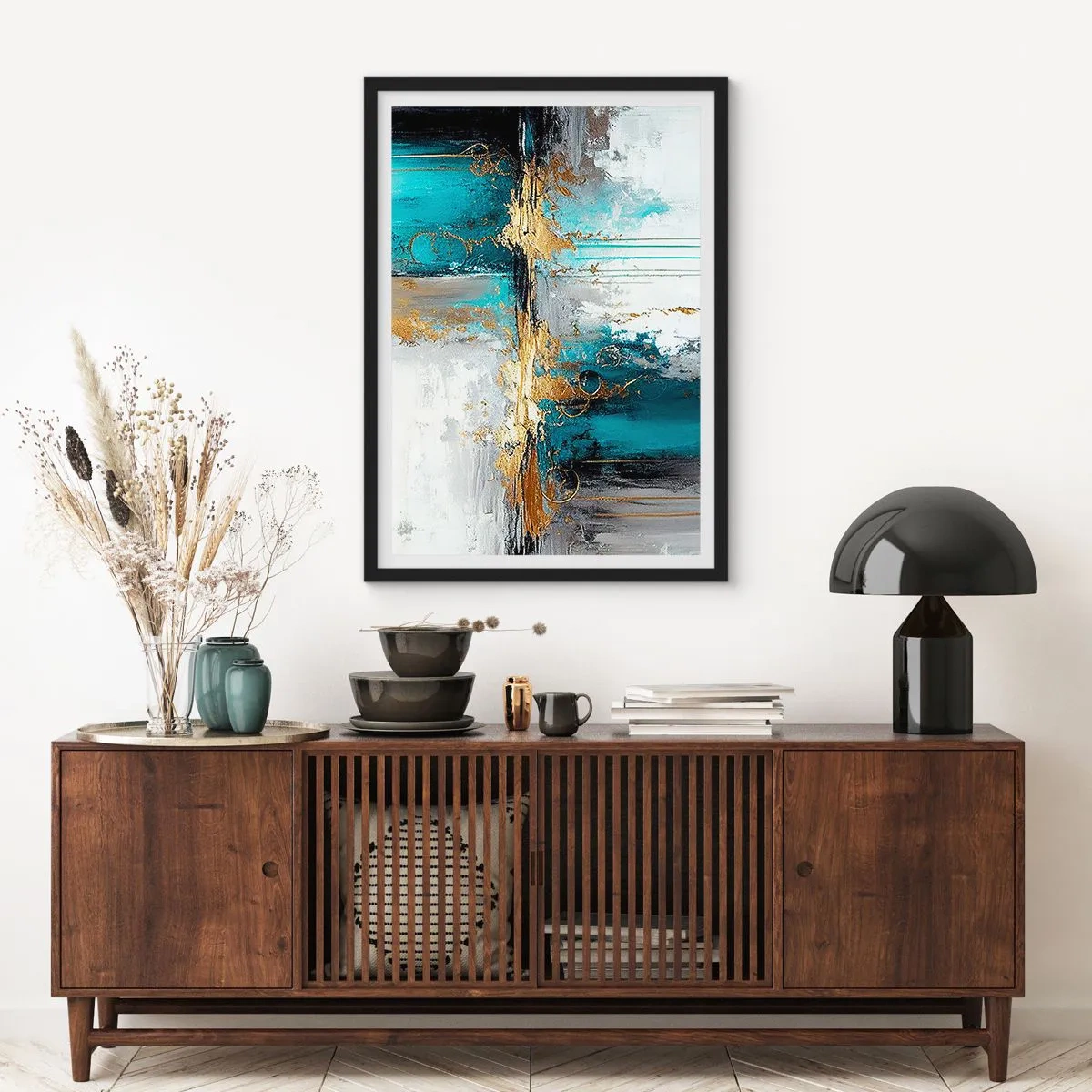 Poster în ramă neagră - Totul curge - 61x91 cm