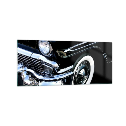 Tablou pe sticlă - Clasicul în argintiu, negru și alb - 120x50 cm