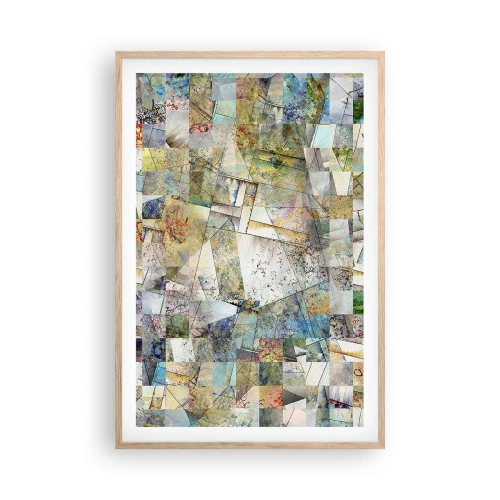 Poster în ramă de stejar deschis - Remaniere geometrică - 61x91 cm
