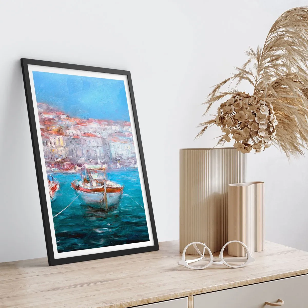 Poster în ramă neagră - Golful italian - 61x91 cm