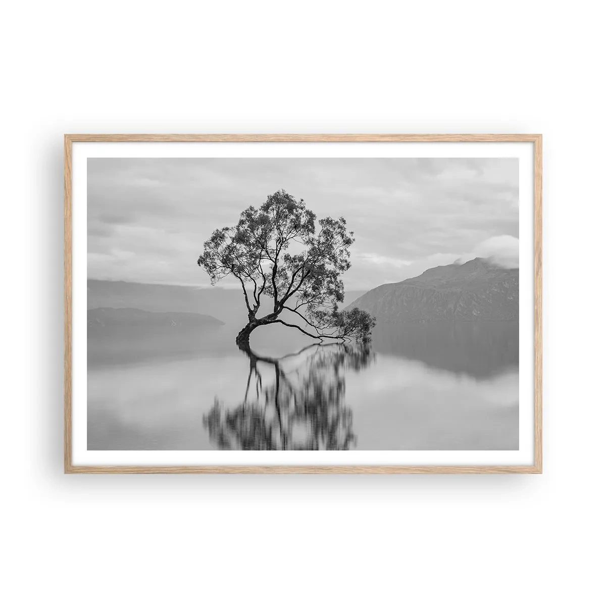 Poster în ramă de stejar deschis - Există o țară - 100x70 cm