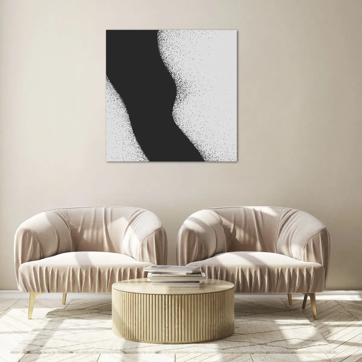 Tablou pe sticlă - Echilibru lichid - 70x70 cm