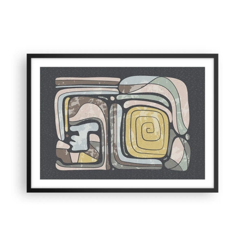 Poster în ramă neagră - Abstracție în spirit precolumbian - 70x50 cm