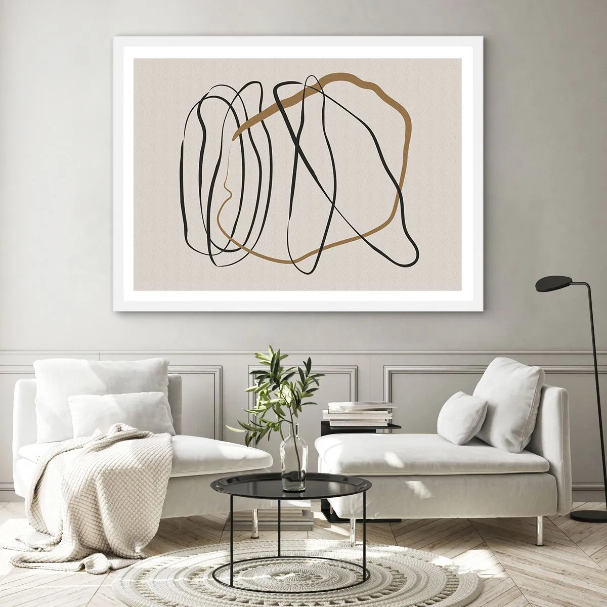 Poster în ramă albă - Compoziție - Dans posesiv - 70x50 cm