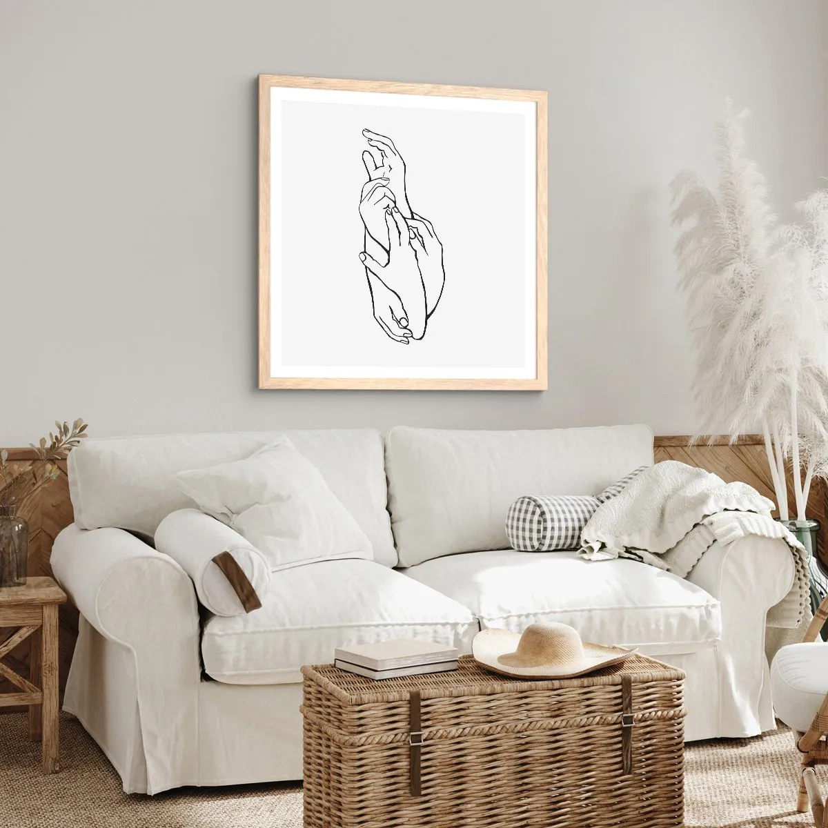 Poster în ramă de stejar deschis - Atingere bună - 60x60 cm